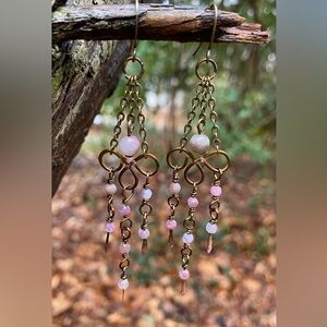 Plum Tourmaline Chandelier Earrings